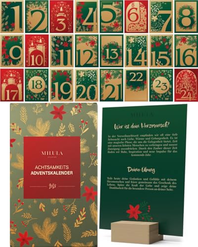 Adventskalender 2024 Frauen - 24 Achtsamkeitsübungen - Adventskalender Frauen Achtsamkeit & Motivation - Adventskalender Sprüche - Adventkalender Tischkalender - Adventskalender Achtsamkeit