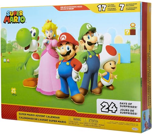 Nintendo Adventskalender Super Mario & Co. mit goldenen Mario & Bullet Bill, 12032, Mehrfarbig