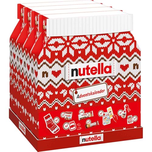 Nutella Adventskalender 2024, WERT 100€ 24 Schokoladen Geschenke Advent Kalender Brotaufstrich, für Kinder, Frauen & Männer, inkl. JUNG Cosmo Spray 100ml, Frühstück