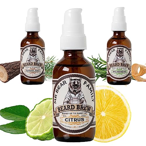 Mr Bear Family Bartöl Herren - Citrus - pflegt und unterstützt Bart Wachstum - nährreiches Bartpflege Öl...