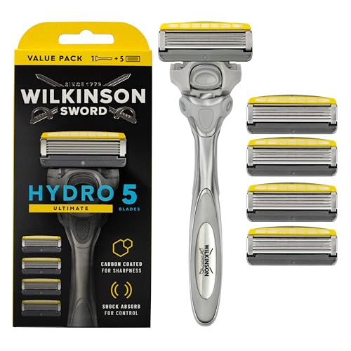 Wilkinson Sword Hydro 5 Ultimate Rasierer + 4er-Pack Rasierklingen für Männer