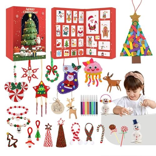 Weihnachts-Countdown-Adventskalender,Adventskalender für Weihnachten - Herstellung von Countdown-Ornamenten | Lustige Aktivität, zufälliges Kunstspielzeug für Zuhause, Schule, Wohnheimdekoration
