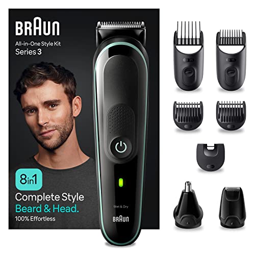 Braun All-In-One Bartpflege Bodygroomer Set, 8-in-1 Barttrimmer / Bartschneider, Trimmer/Haarschneider Herren,...