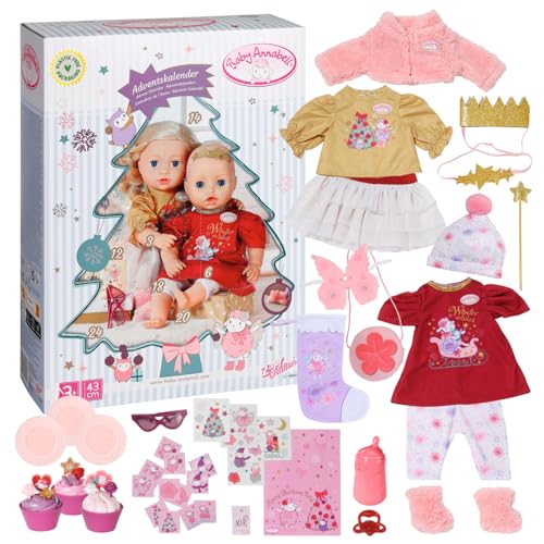 Baby Annabell Adventskalender mit 24 Überraschungen, enthält Kleidung und Accessoires für 43 cm Puppen, 709634 Zapf Creation