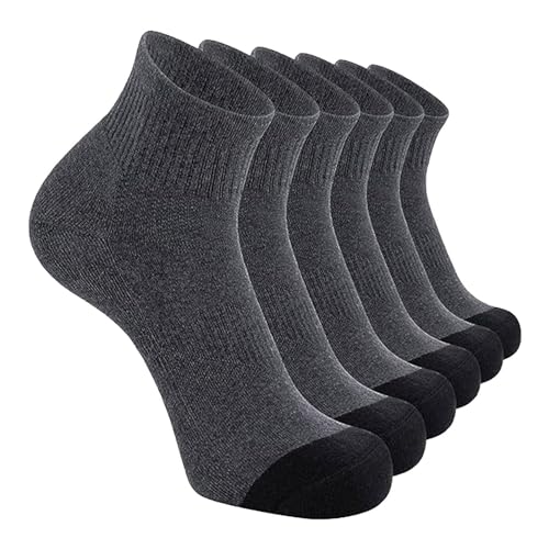 Socken Mit Muster einfarbig, kurze Socken, 5 Stück Beheizte Socken Damen 37 (Grey, One Size)