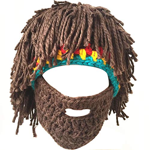 Lazzon Beard Head Bartmütze Damen Herren Wikinger Piraten Cosplay Lustige Vollbart Maske für Karneval...