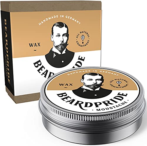 BEARDPRIDE Bartbalsam Männer - Das Original Bart Balsam aus dem Barbershop - Unser Beard Balm basiert auf natürliche Sheabutter und wertvollen Ölen - Bartbalm - Geschenk für Männer (55g, MoustacheWax)