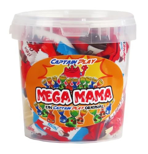 CAPTAIN PLAY Mega Mama Süßigkeiten-Mischung, Schokolade Geschenk für Mütter mit 315g Ferrero Kinder Spezialitäten, charmante Geschenkidee zum Muttertag