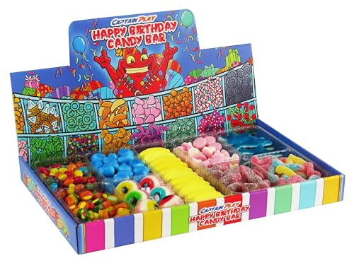CAPTAIN PLAY Happy Birthday Candy Bar, Süßigkeiten Großpackung für Kindergeburtstag mit 6 Kinder, 1er Pack (1 x 1 kg)