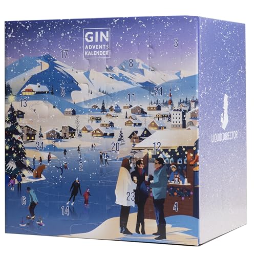 Gin Adventskalender 2024 mit Tonic Water, Snacks und mehr von LIQUID DIRECTOR I Gin-Kalender als Geschenk für Männer und Frauen I insgesamt 6,0 kg