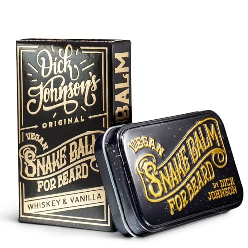 Dick Johnson Snake Balm Bartwachs Pomade mit Whisky Vanille| Perfekte Bartpflege & Bartstyling mit Candelillawachs für einen gepflegten und geformten Bart | Perfektes Geschenke für Männer (1x 55ml)