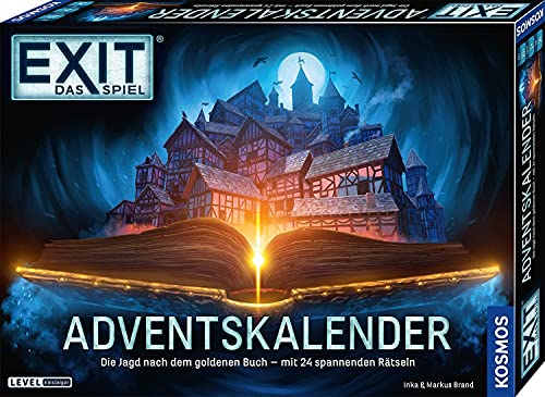 KOSMOS 681951 EXIT - Das Spiel Adventskalender: Die Jagd nach dem goldenen Buch, 24 spannende Rätsel ab 10 Jahre, Amazon Exklusiv, Escape Room Spiel vor Weihnachten