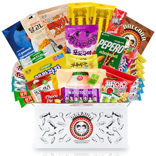 Dalgona-Box mit über 30 koreanischen Süßigkeiten - Ausgewählter Mix aus vielseitigen Snacks und Candy in...