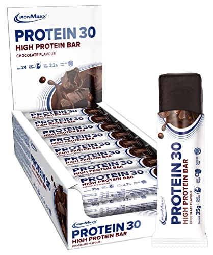 IronMaxx Protein 30 Eiweißriegel - Schokolade 24 x 35g | palmölfreier Proteinriegel mit Vitaminen | für zuckerreduzierte und Low-Carb-Ernährung geeignet