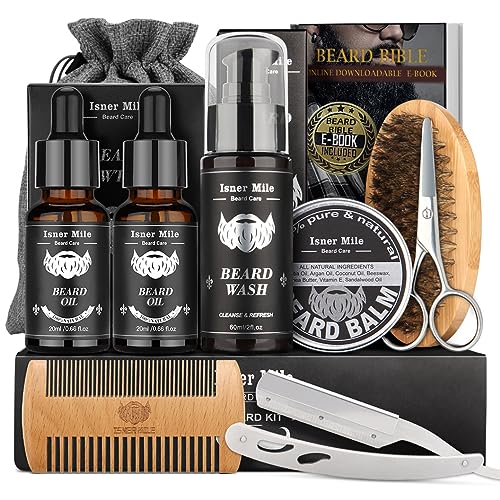 Aufgerüstet Bartpflege Set für Männer Bart Wachstum Pflege & Trimmen mit Haarspülung Bartöl, Bart Balsam...