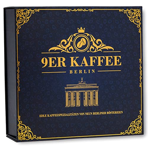 Kaffee Geschenk-Set von 9 Berliner Kaffeeröstereien | 9 Premium Kaffeesorten für Kaffeeliebhaber | Geschenk zu Weihnachten | Geschenkidee für Männer und Frauen | Geburtstagsgeschenk | Geschenkbox