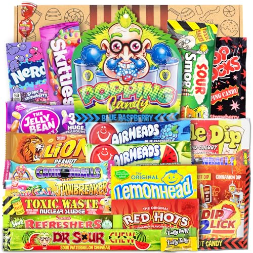 Mix USA Süßigkeiten Box | 20 Stück | süße und saure amerikanische Süßigkeiten | Box voller Top Bestseller | Geschenkbox | Geburtstag | Sommer Sweets | Candy & Bar ®