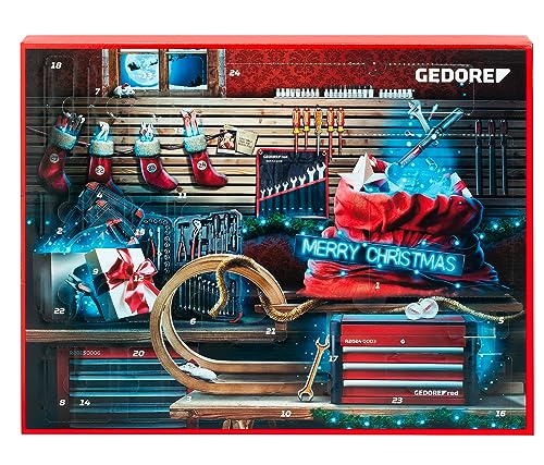 GEDORE 3304901 red R33003044 Adventskalender 2023, 44 teilig, Adventskalender für Männer, Männer Geschenk, Werkzeug-Adventskalender 2023